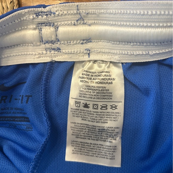 Blue Athletic Shorts with White Trim - Picture 3 of 4